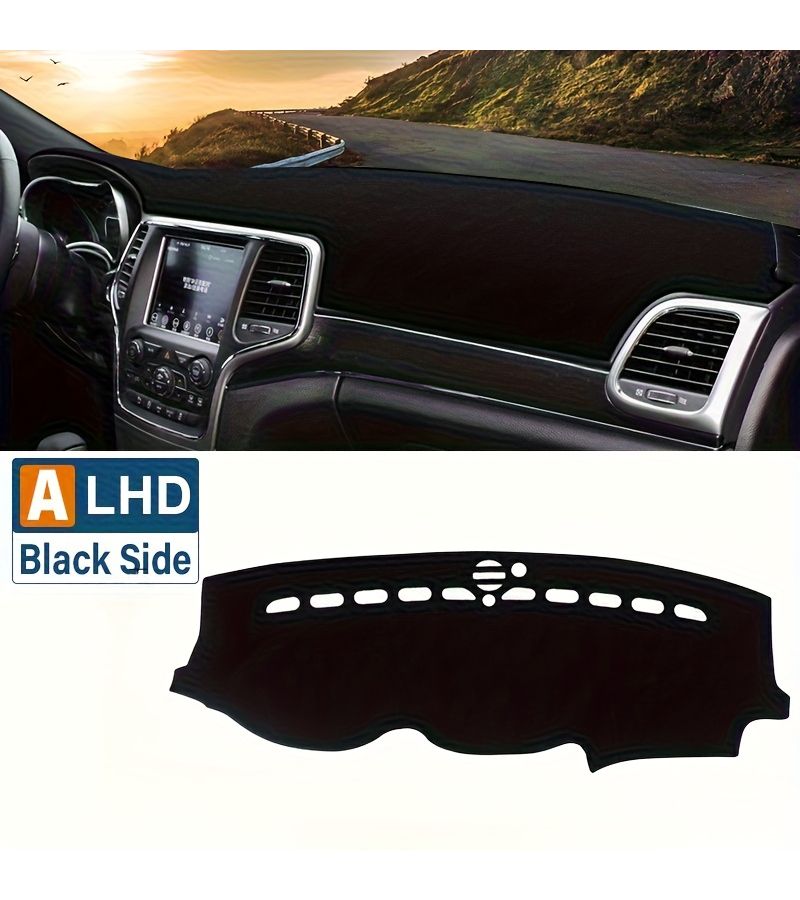 Right Hand Drive Dashboard Mat Cover For Jeep Grand 2011 2012 2013 2014 2015 2016 2017 2018 2019 Black Car Interior Mat - Image 2