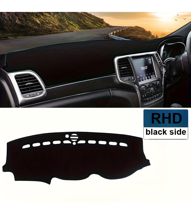 Right Hand Drive Dashboard Mat Cover For Jeep Grand 2011 2012 2013 2014 2015 2016 2017 2018 2019 Black Car Interior Mat - Image 5