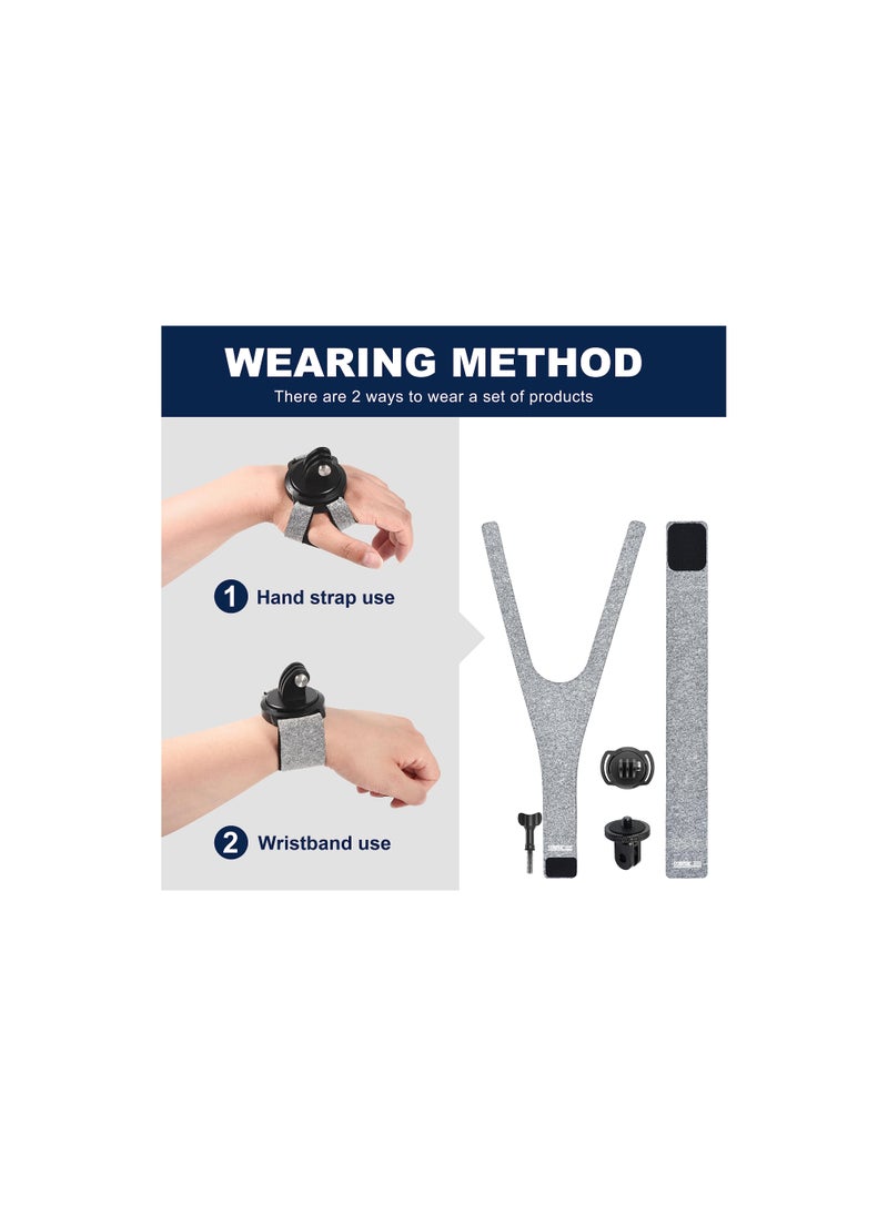 SYOSI - OSMO Action 3 Hand Wrist Strap Holder, Mount for DJI OSMO Action Camera, Hand Wrist Band VLOG/POV Accessories Compatible for Insta360 X3/One R/RS for GoPro Hero Series, Magnetic Connecting(1 Pack) - Image 1