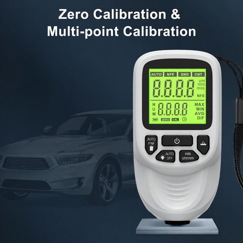 Paint Thickness Gauge: 0-2000Um Range, High Precision 1Um Resolution, Automatic Substrate Detection - Durable Compact White Paint Meter for Automotive Professionals, Painters, DIY Enthusiasts - Image 5