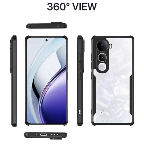 Spazy Case® Vivo Y400 Back Cover | Transparent Crystal Clear Hard PC Back Case with TPU Bumper, Drop Protection Case Cover for Vivo Y400 - Image 2