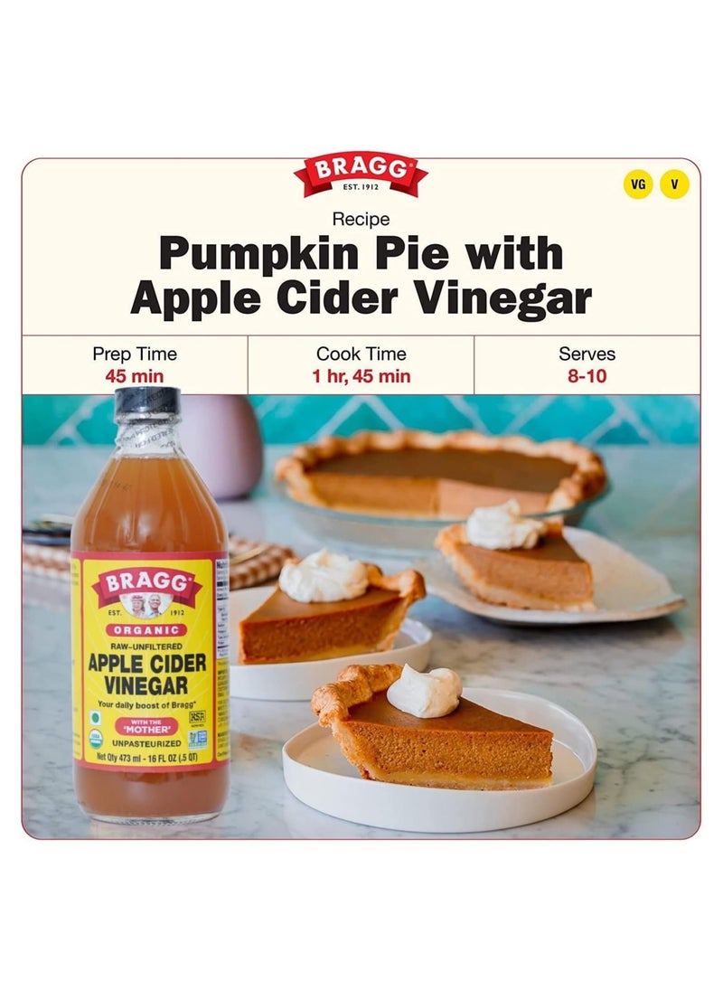 Bragg - Raw Organic Apple Cider Vinegar with The Mother Unfiltered - 473 ml - Image 1
