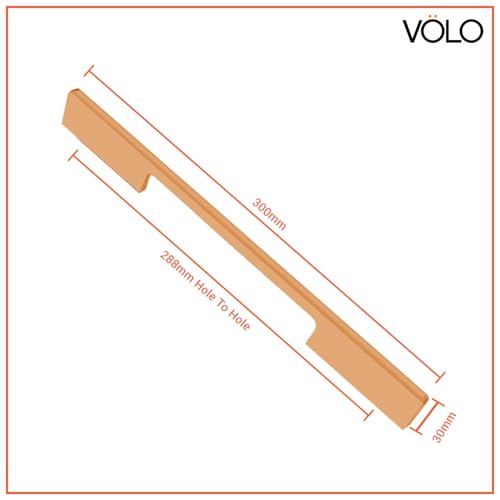 VOLO Wardrobe Cabinet Handle – Multi-Use Pull Handle for Wardrobe, Drawer, Sliding Closet, and Door in Kitchen, Office, and Bedroom Pack of 1 (Rose Gold, 288MM (12 Inch)) - Image 2