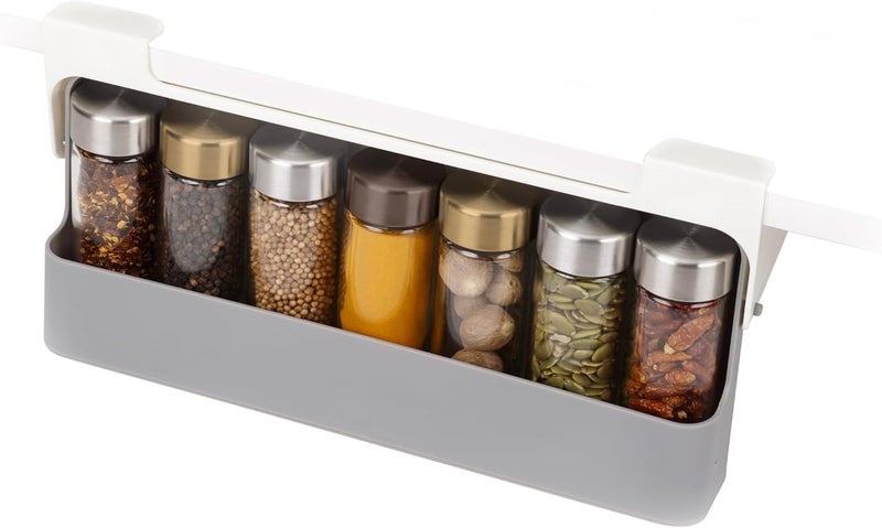 Genaric Next Store Practical Condiment Organizer with 3M Adhesive Installation, Zipper Drawer Under Shelf Space Saving, Kitchen Cabinet Organizer Storage, Easy to Install and Use
