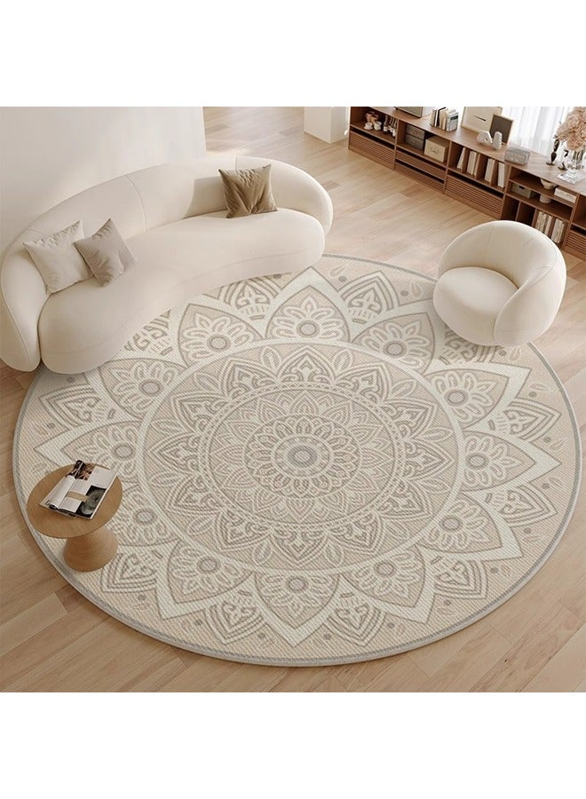NKX Round Non Slip Large Area Rug Loop Pile Carpet 180X180 CM - Image 1