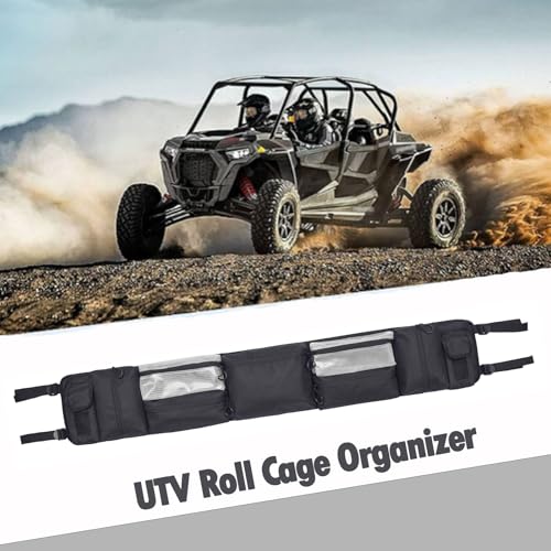 Coco UTV Roll Cage Organizer, Universal Fits Most Full-size UTVs for Polaris Ranger Yamaha, 47"L (Black) - Image 2