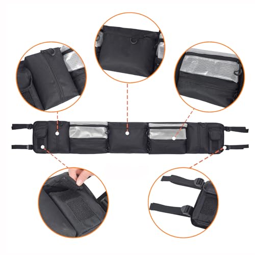 Coco UTV Roll Cage Organizer, Universal Fits Most Full-size UTVs for Polaris Ranger Yamaha, 47"L (Black) - Image 4