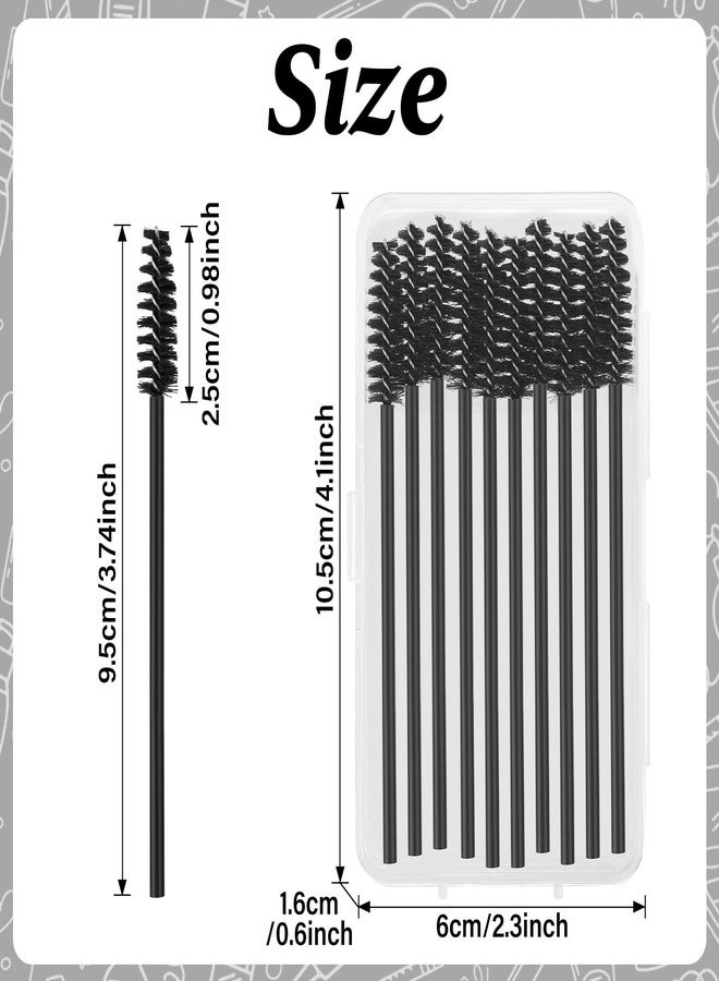 EWVVSS 600-Pcs Mascara Wands Disposable Eyelash Brush with Container Spoolies for Eyebrows Extensions(Black) - Image 3