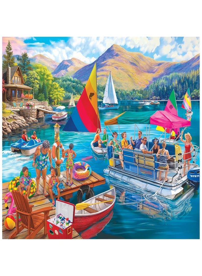 RoseArt - Bigelow Illustrations - Boater's Lake 500 Piece Jigsaw Puzzle, Summer Lake Puzzle for Adults - Image 2