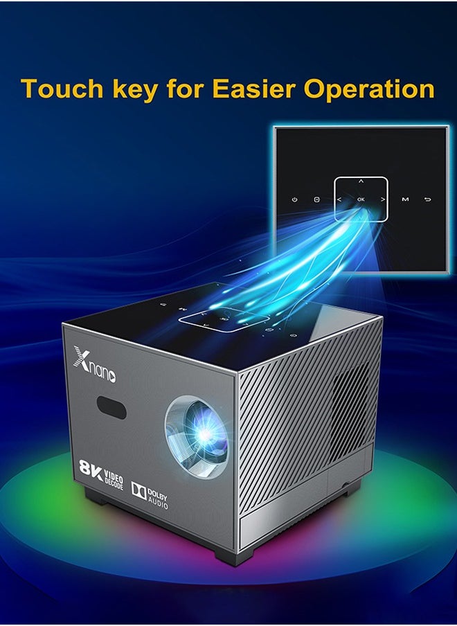 Xnano - 300ANSI Projector 8K/4k WiFi 5G Voice Remote Portable Smart Movie Projector with LED Lighting BT5.0 Bulit-in More Apps - Image 1