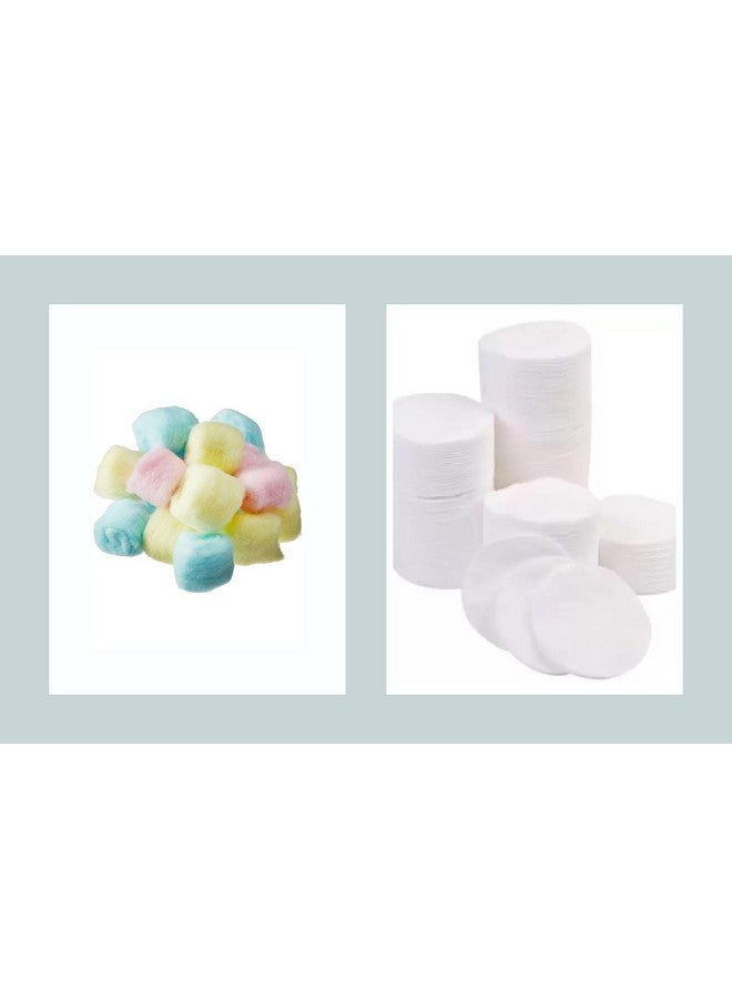 PALMATE Combo of Cotton Makeup Remover Set, Mixed Cotton Balls 50 pcs and Cotton Pads 50 pcs - Image 1