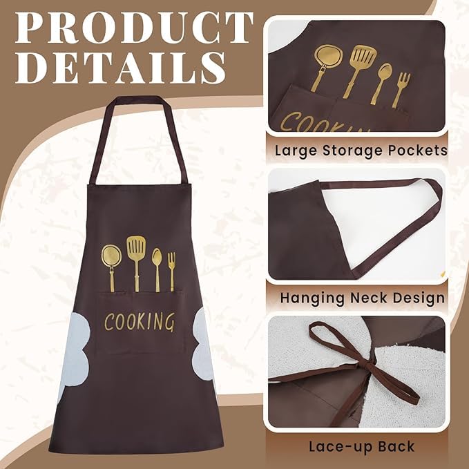 BeFall Kitchen Apron with Hand Wiping Towels, Waterproof, Oilproof, Adjustable Straps, Large Pockets, Durable Cooking Apron for Men & Women – Chef, BBQ, Baking, and Kitchen Essentials - Image 5