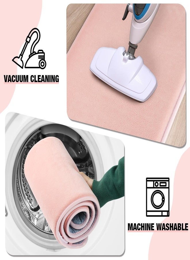 PAGGED Pink Memory Foam Bath Runner Mat Long Narrow Bathroom Rug Microfiber Bathroom Carpet Non Slip Soft Absorbent Washable Bathrug,16" x 47" - Image 5
