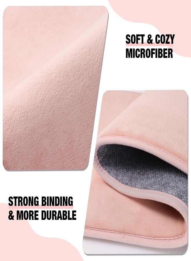 PAGGED Pink Memory Foam Bath Runner Mat Long Narrow Bathroom Rug Microfiber Bathroom Carpet Non Slip Soft Absorbent Washable Bathrug,16" x 47" - Image 2