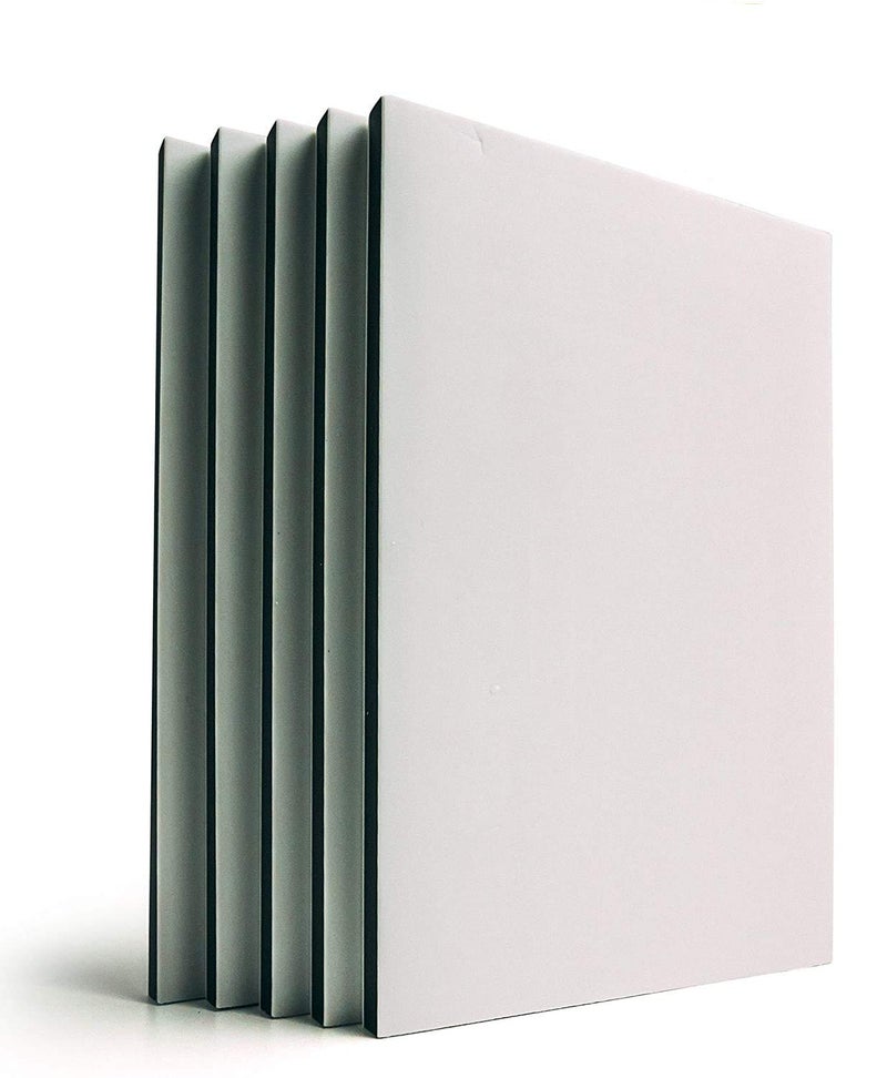 Bastex 5 Piece 4x6 inch Rubber Stamping Blanks. Linoleum Block for Stamp Making, Printmaking and Lino Carving Blocks. White and Black for Easy Design Print. - Image 1