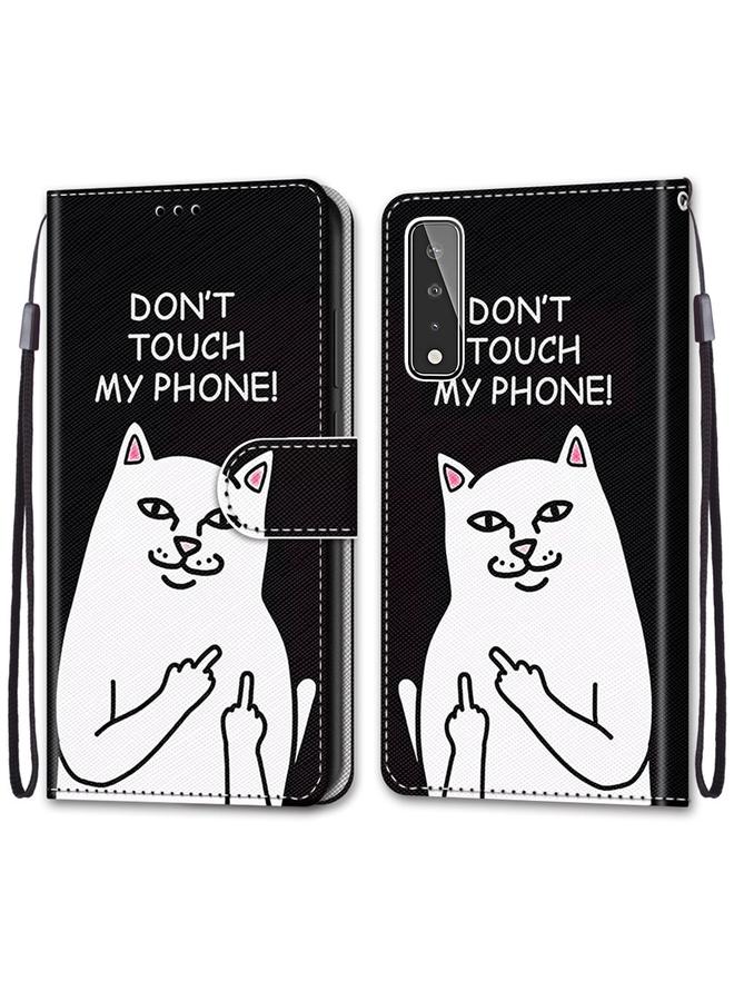 اس-توب جراب لهاتف LG Stylo 7 5G، جراب جلدي من البولي يوريثان قابل للطي أفقيًا، مزين برسومات متقاطعة ملونة، مع حامل وفتحات للبطاقات ومحفظة وحبل تعليق - Image 2