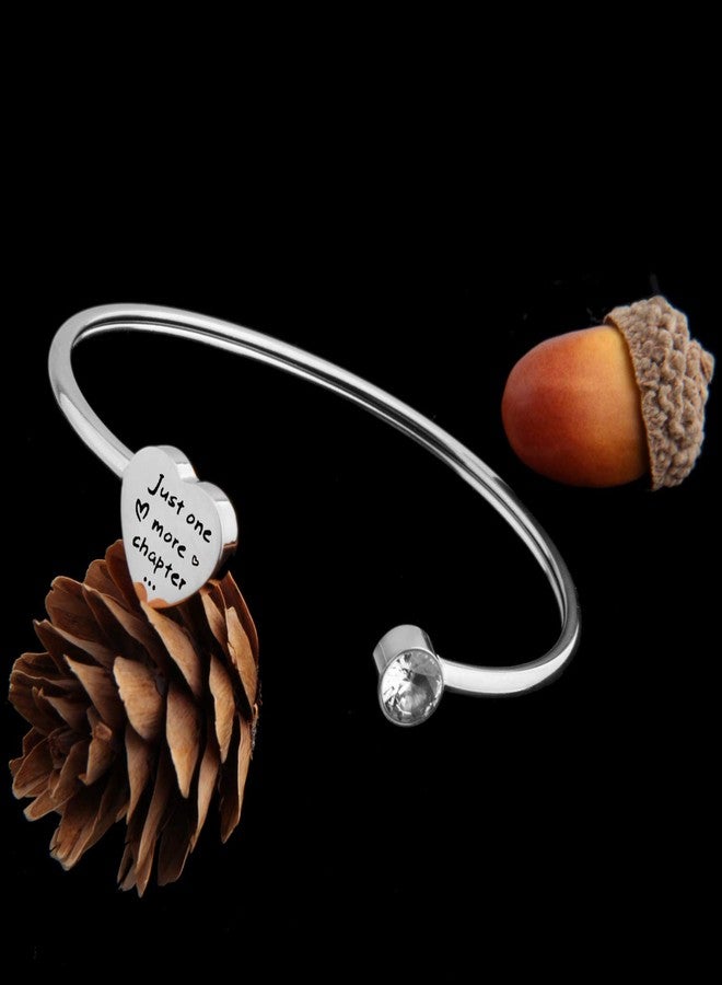 PLITI Bookworm Gift Just One More Chapter Open Cuff Bangle Book Lover Reader Librarian Teacher Jewelry Gift (Just One More Chapter Bracelet) - Image 4