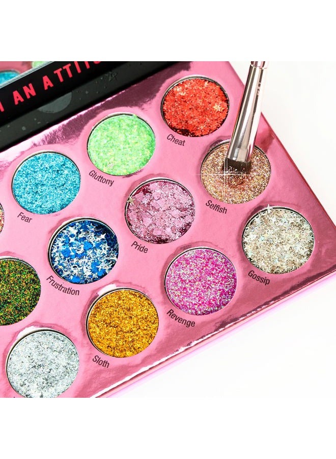 Rude Sin of Glittony Glitter Palette 15 Eyeshadow Palette - Image 4