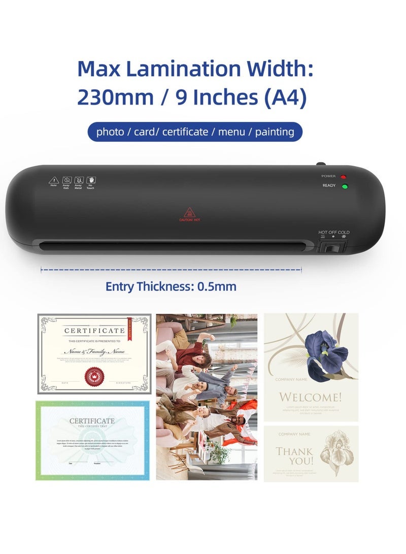 OSMILE SL280 Hot And Cold Laminating Machine, A4A5A6 Laminator Machine Set, 4 in 1 Thermal Laminator for Home Office School Use, 9 inches Max Width,Paper Trimmer,Corner Rounder (15 Laminating Pouches) - Image 4