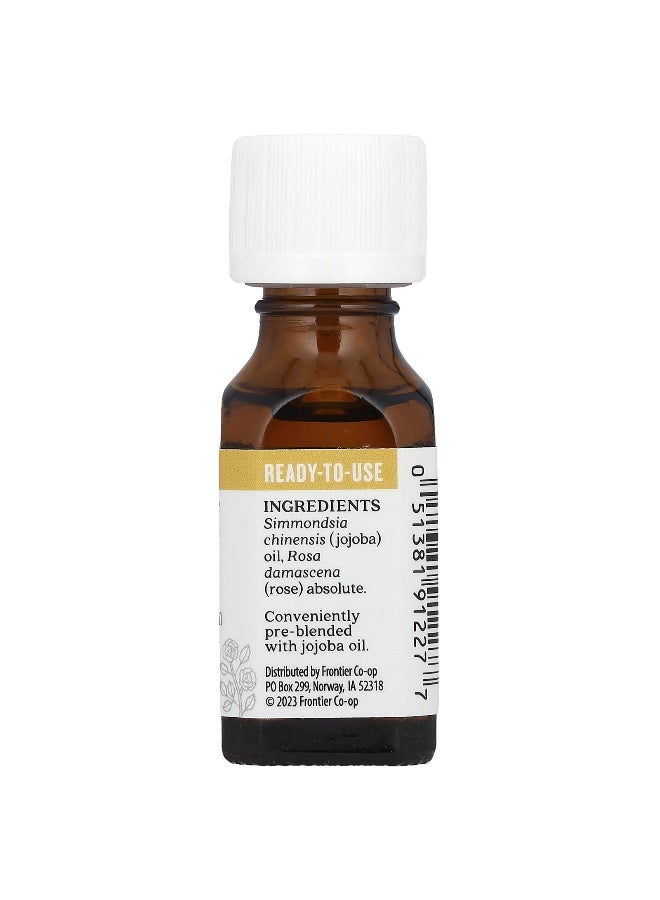 Aura Cacia أورا كاسيا، زيت أساسي نقي في زيت الجوجوبا، زيت الورد المطلق، 0.5 أونصة سائلة (15 مل) - Image 2