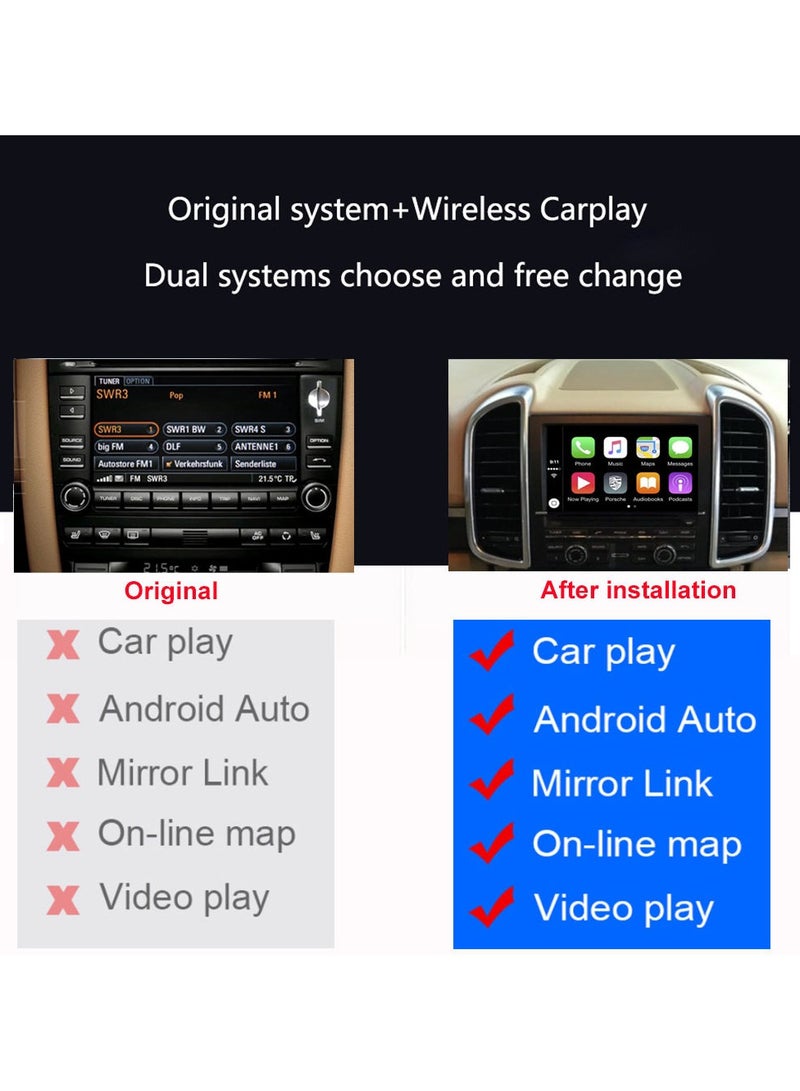رايموس ترقية الوسائط المتعددة لنظام Raymos Wireless Carplay وواجهة Android Auto لنظام Linux لبورش PCM3.1 - رسم خرائط الهاتف وتشغيل الصوت والفيديو المحلي، ودعم تثبيت نظام AHD الأمامي والخلفي مع كاميرا بانورامية بزاوية 360 درجة - Image 2