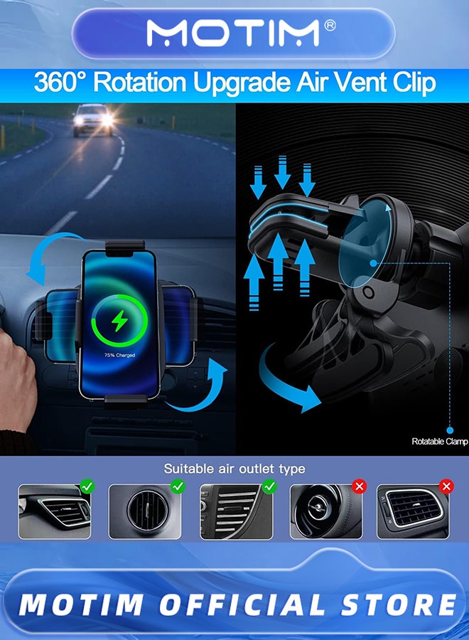 Motim Wireless Car Charger 15W Fast Charging Car Mount Phone Holder for Galaxy Z Fold/Note - Image 3