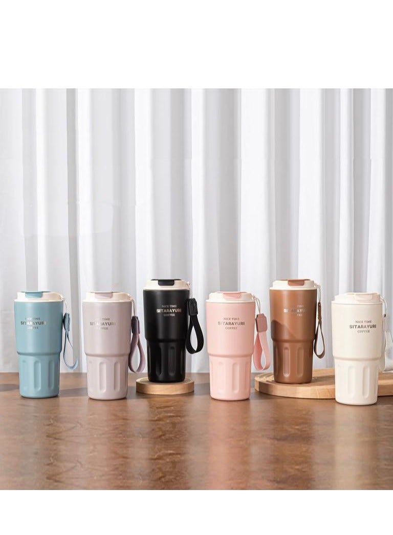Sitarayuri Vacuum Insulated Bottle, Stainless Steel 600ML - Baby blue - Image 4