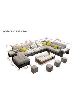 Generic Modern Design u Shape Sofa Set With Coffee Table And Small Puffs  - Image 2