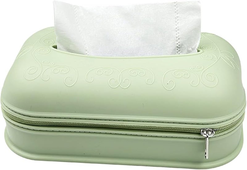 حامل علبة المناديل السيليكوني الأخضر عالي المرونة من مادة غذائية درجة تزيين المنزل - Image 1