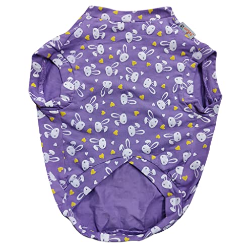 WAGZY Purple Cute Bunny Printed T-Shirts for Puppies, Kitten, Dogs and Cats (16" - Medium) - Image 3