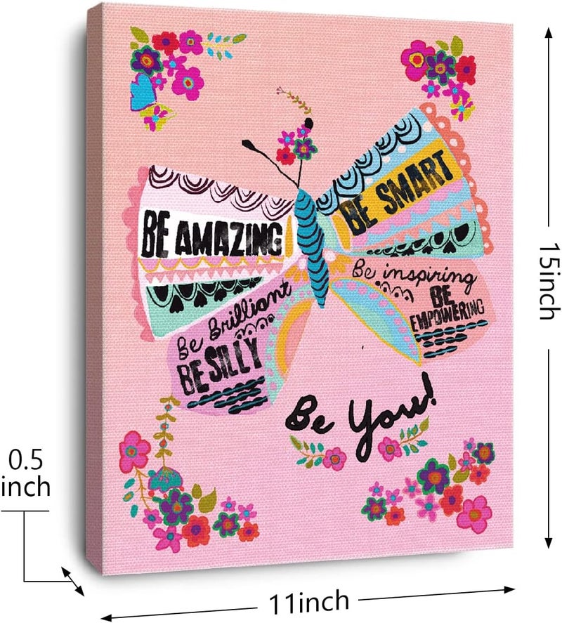 OTINGQD Motivational Wall Art - Pink Butterfly - Image 2