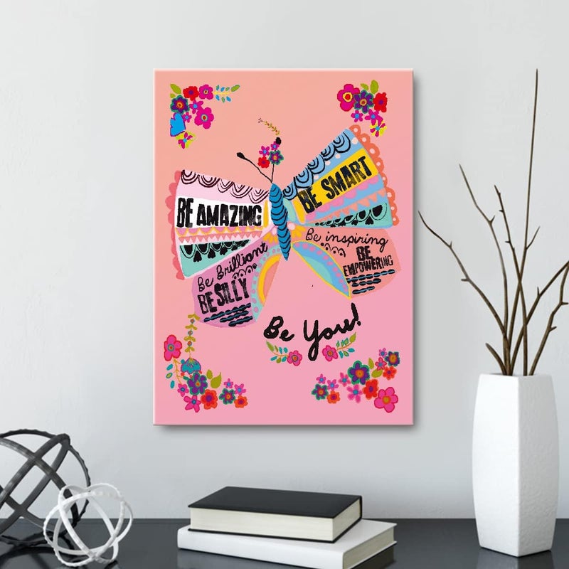 OTINGQD Motivational Wall Art - Pink Butterfly - Image 3