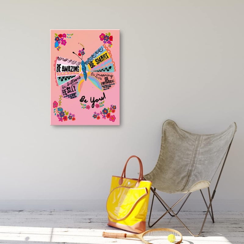 OTINGQD Motivational Wall Art - Pink Butterfly - Image 5