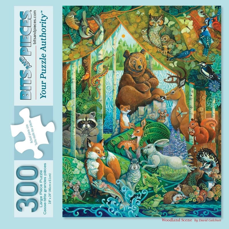 Bits and Pieces 300 Piece Puzzles for Adults 300 Large Pieces 18 x 24 Jigsaw Puzzles Forest Animals Art Deco Arts Crafts No 2 Pieces Alike Woodland Scene - Image 3