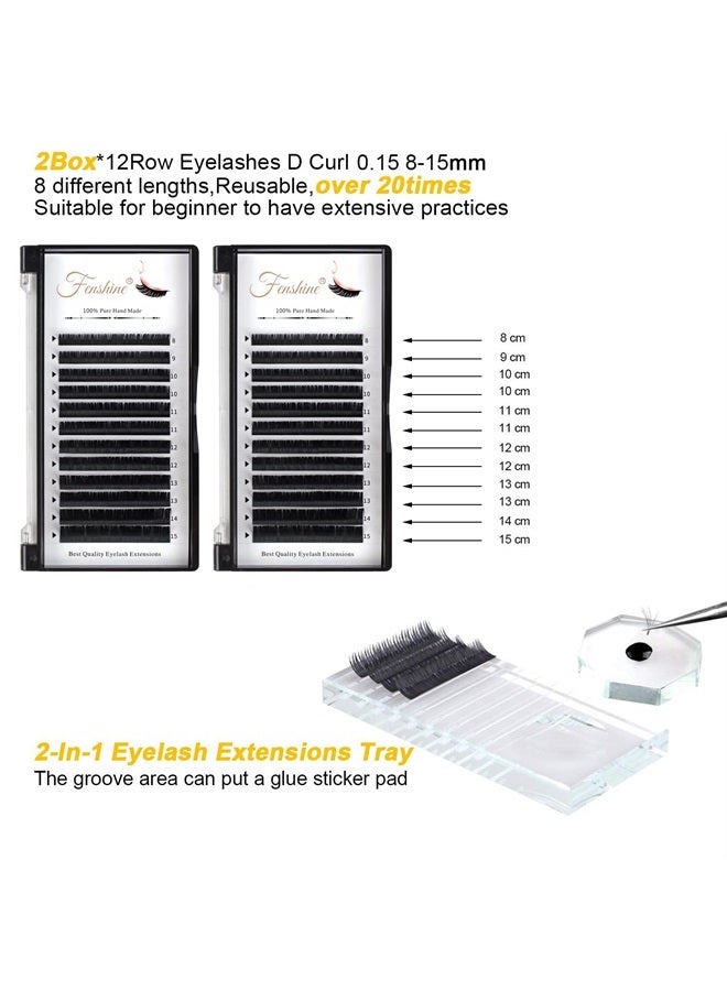 fenshine Eyelash Extension Kits, 17Pcs Professional Eyelash Grafting Training Tools Lashes Extension Practice Exercise Set with Mannequin Head Makeup Bag Glue Tweezers for Practice Eye Lashes Graft (17PCS)