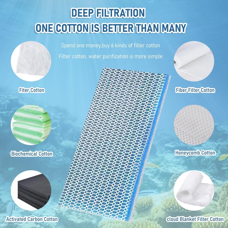 TORMEN 10"X 4" Fish Tank Sponge Pad, 8-Layer Aquarium Filter Media, Cut-to-Fit Foam Filter for Aquarium, Pond, and Hydroponics, Highly Effective Filtration for Freshwater and Saltwater Tanks(1pcs) - Image 4