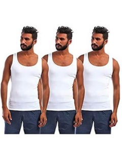 DICE Mens Set of 3 Cotton Round Neck Sleeveless Undershirt Size : X Large  - Image 1