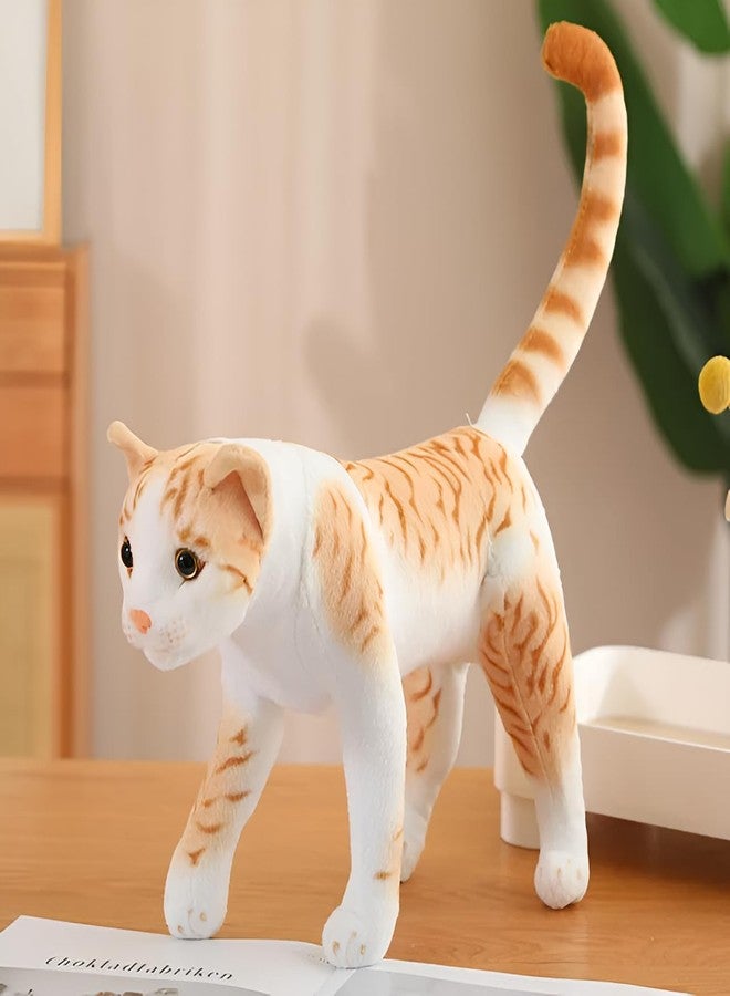 Tickles Standing Cat Soft Stuffed Plush Animal Toy for Kids Boys & Girls Birthday Gifts (Color: Orange Size: 30 cm) - Image 1