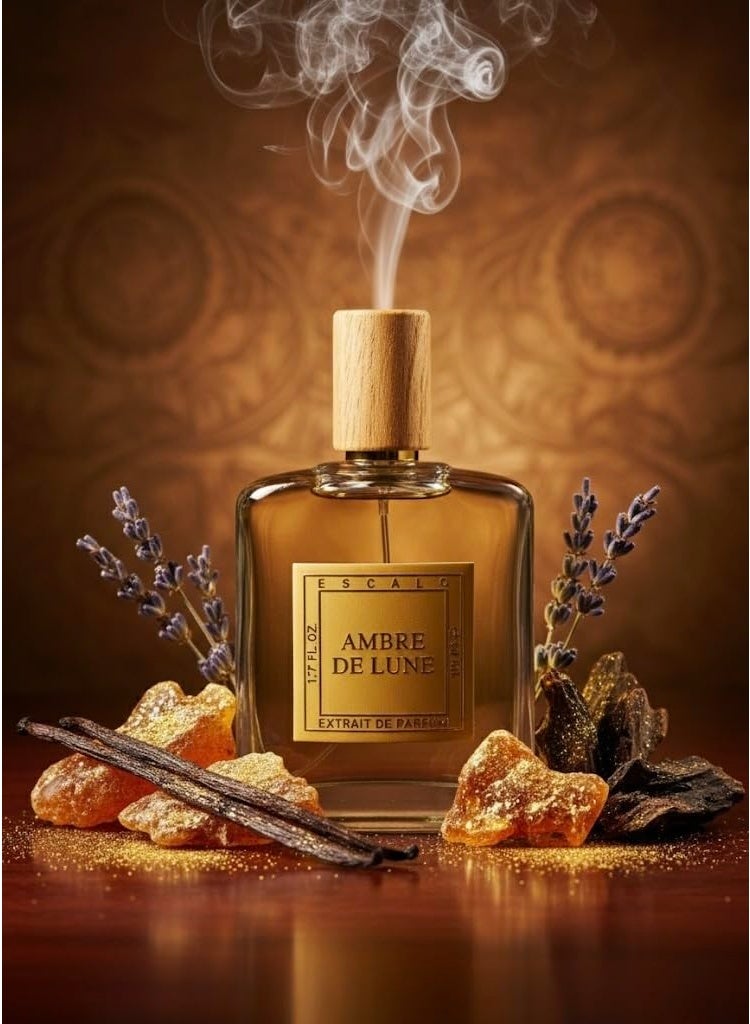 ESCALO PERFUME Ambre de Lune, 50ml Extrait de Parfum, Luxurious Amber Oud Perfume with Lavender, Cinnamon & Vanilla – Warm, Spicy & Sophisticated Long Lasting Fragrance (50 ml, AMBRE DE LUNE) - Image 3