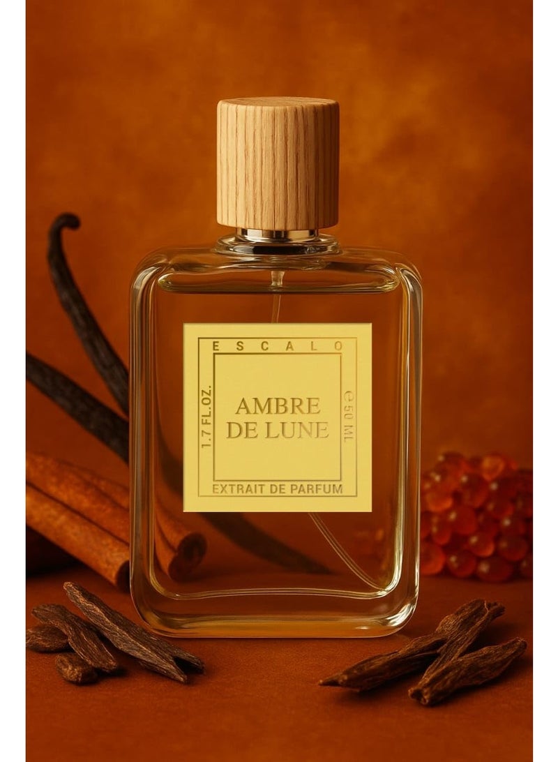 ESCALO PERFUME Ambre de Lune, 50ml Extrait de Parfum, Luxurious Amber Oud Perfume with Lavender, Cinnamon & Vanilla – Warm, Spicy & Sophisticated Long Lasting Fragrance (50 ml, AMBRE DE LUNE) - Image 2