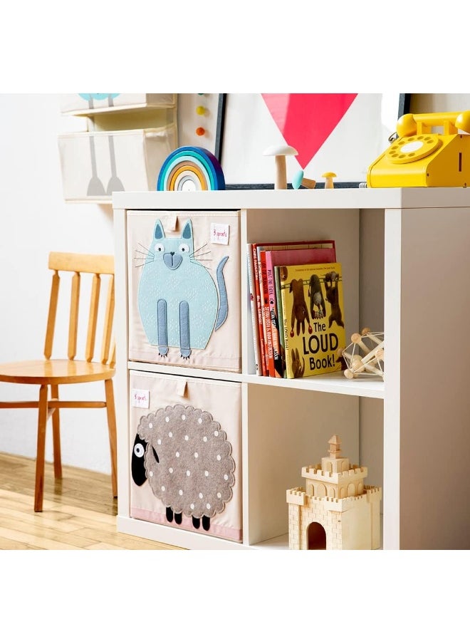 3 sprouts - 3 Sprouts Cube Storage Box - Organizer Container for Kids & Toddlers, CAT - Image 1