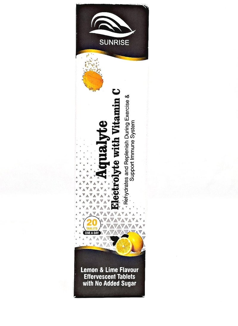SUNRISE - Aqualyte Electrolyte Replenish & Rehydrate During Exercise Sugar Free - 20 Effervescent Tablets | Pack of 3 - Image 1