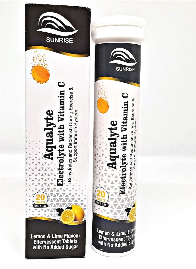 SUNRISE - Aqualyte Electrolyte Replenish & Rehydrate During Exercise Sugar Free - 20 Effervescent Tablets | Pack of 3 - Image 1