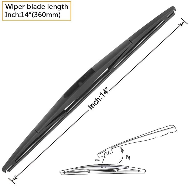 AUTOBOO مساحات زجاج أمامي AUTOBOO مقاس 26"+19" مع شفرة ماسحات خلفية بحجم 14 بوصة بديل لاستبدال سوبارو أوتباك ليجاسي 2010 2011 2012 2013 2014 - جودة المصنع الأصلية (حزمة من 3 نسخ) - Image 2