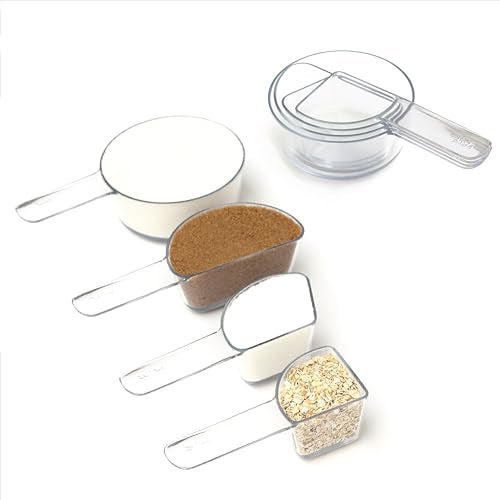 Welcome Industries Visual Measuring Cups EasyRead Fraction Shaped Measuring Cups Clear Shatterproof and Dishwasher Safe Made in USA - Image 1