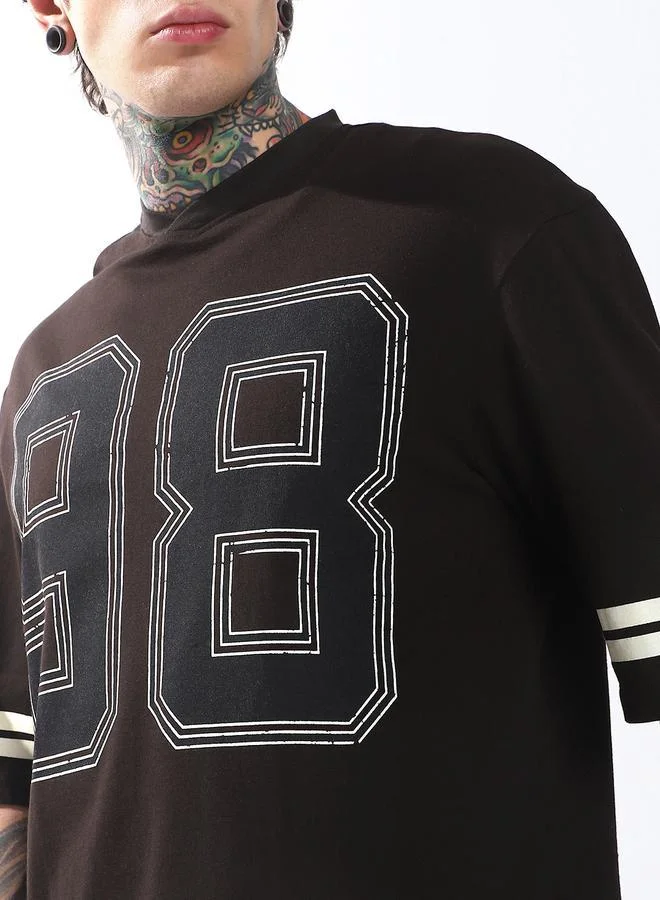 هوبرهولمي Men Holmer Graphic Printed V-Neck Oversized Fit T-shirt