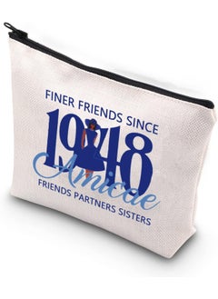 WCGXKO WCGXKO Zeta 1948 Sorority Inspired Gift Finer Friends Sinse 1948 Amicae Frieds Partners Sisters Makeup Bag (Finer Friends 1948) 