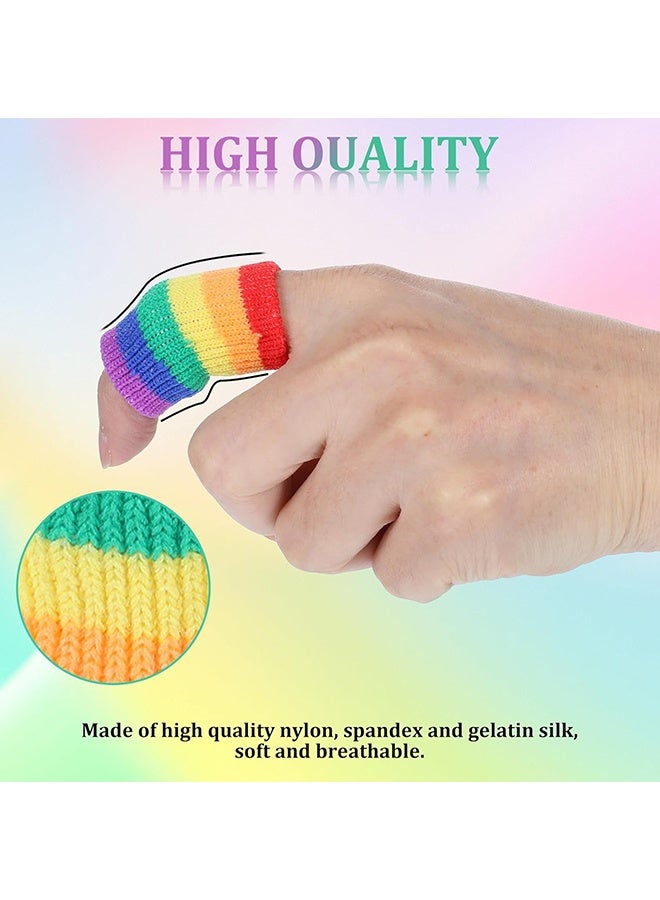 دبليو أف أف أو 20 قطعة أكمام ضغط للأصابع للدعم، حماة أكمام الأصابع، دعامة الإبهام لالتهاب الإصبع المؤلم، تورم، كرة السلة والرياضة، مرنة وقابلة للتنفس لتخفيف الألم - Image 3