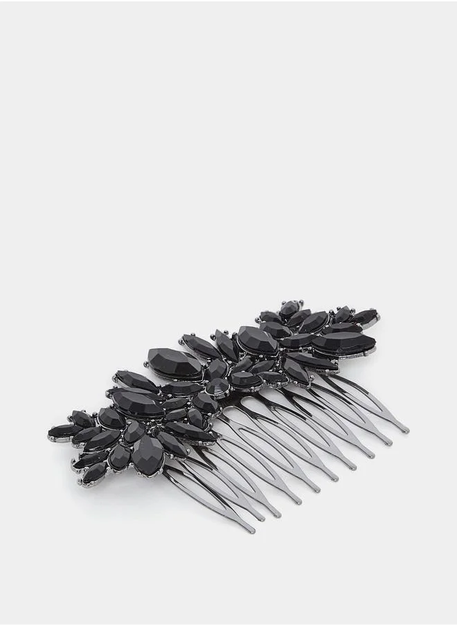 ستايلي Stone Embellished Metallic Hair Comb