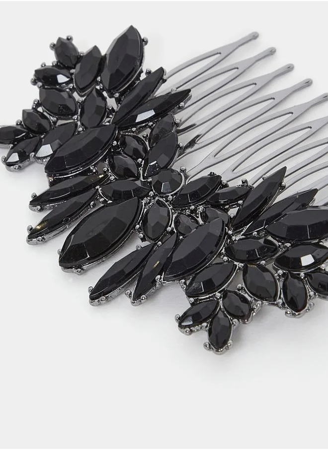 ستايلي Stone Embellished Metallic Hair Comb